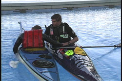 paddler now upright and still in kayak