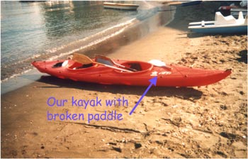 rented kayak in Italy
